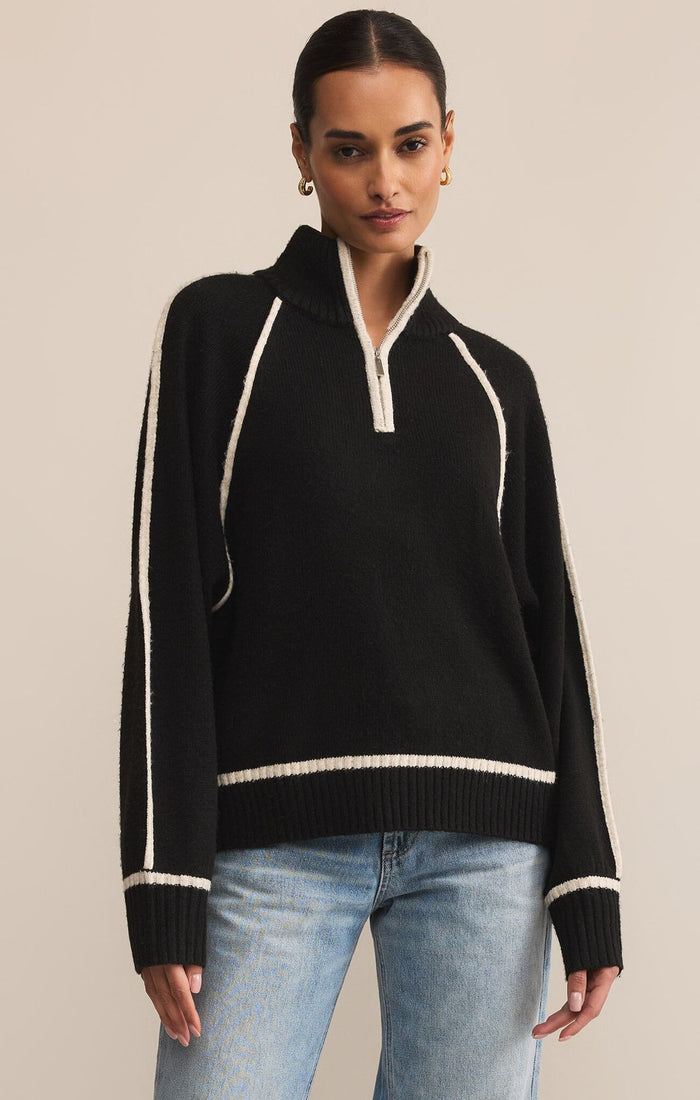 Black Alps Half Zip Sweater