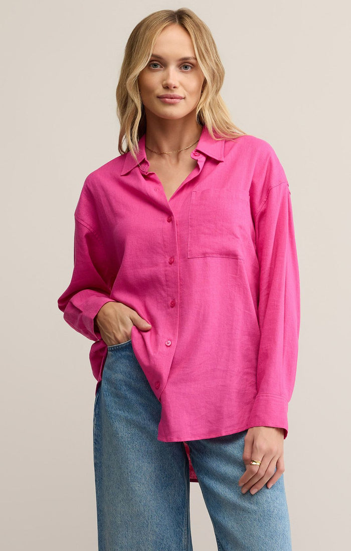 Alfie Button Up Shirt Island Pink