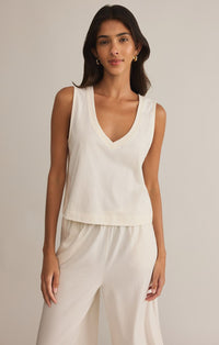 Sloane V-neck Top Sea Salt
