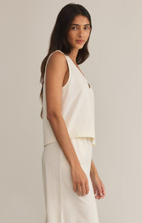 Sloane V-neck Top Sea Salt