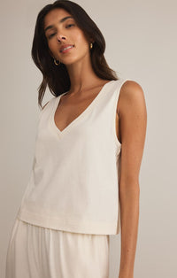 Sloane V-neck Top Sea Salt