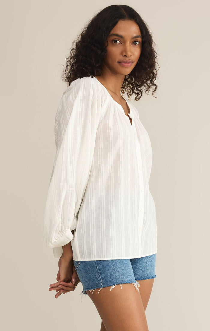 Wren Button Up Top White