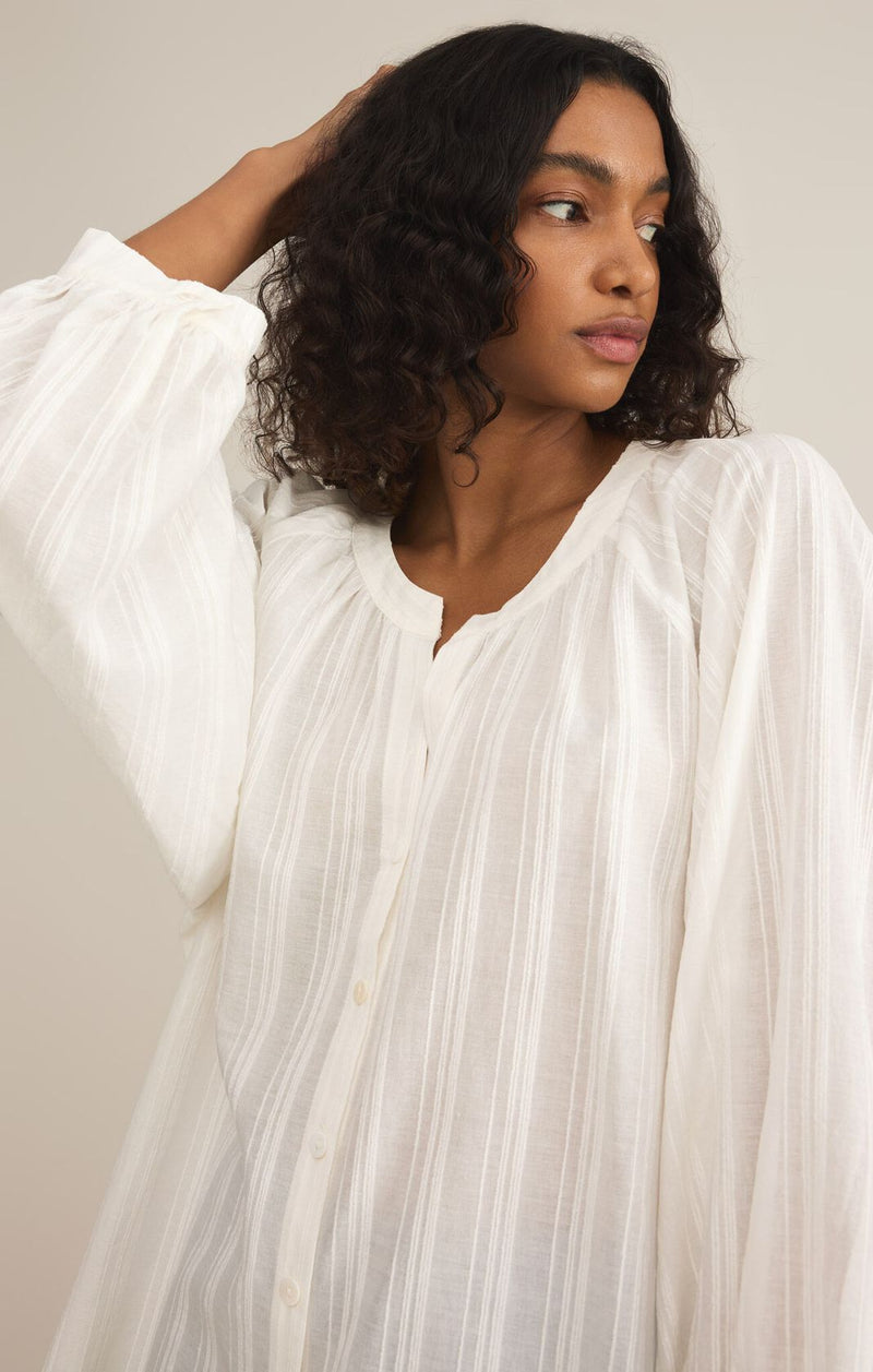 Wren Button Up Top White