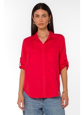 Riley Red Ribbon Top
