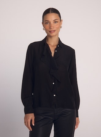BELLA DAHL Ruffle Front Shirt