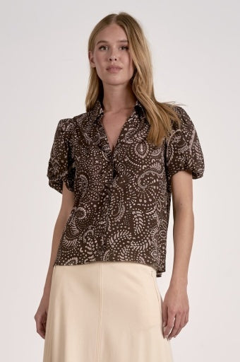 Nazca Brown Short Sleeve Top
