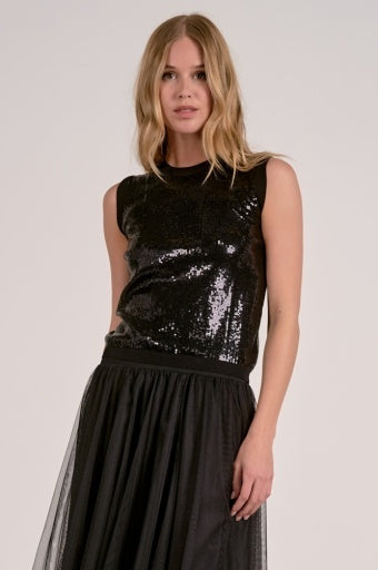 Sequined Sleeveless Sweater