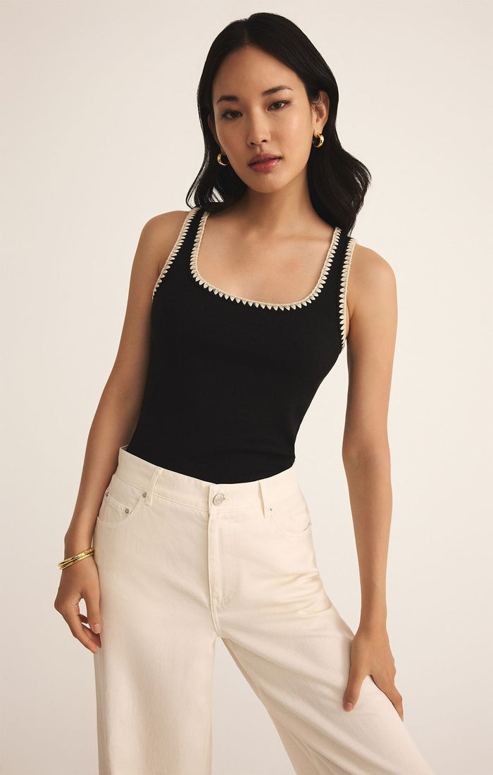 Jaidynn Rib Tank Black