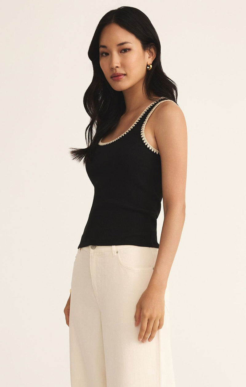 Jaidynn Rib Tank Black