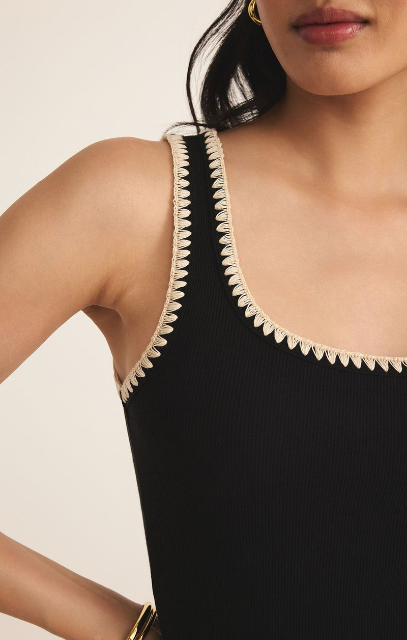 Jaidynn Rib Tank Black