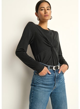 Marion Twist Front Tee Jet Black