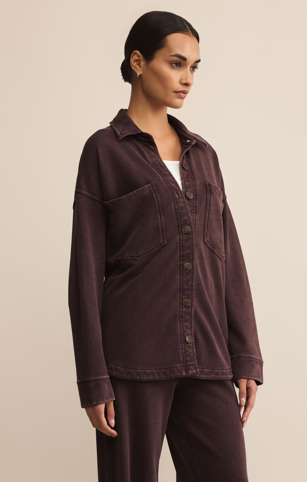 All Day Knit Jacket Chocolate Cherry