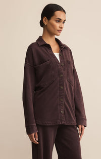 All Day Knit Jacket Chocolate Cherry