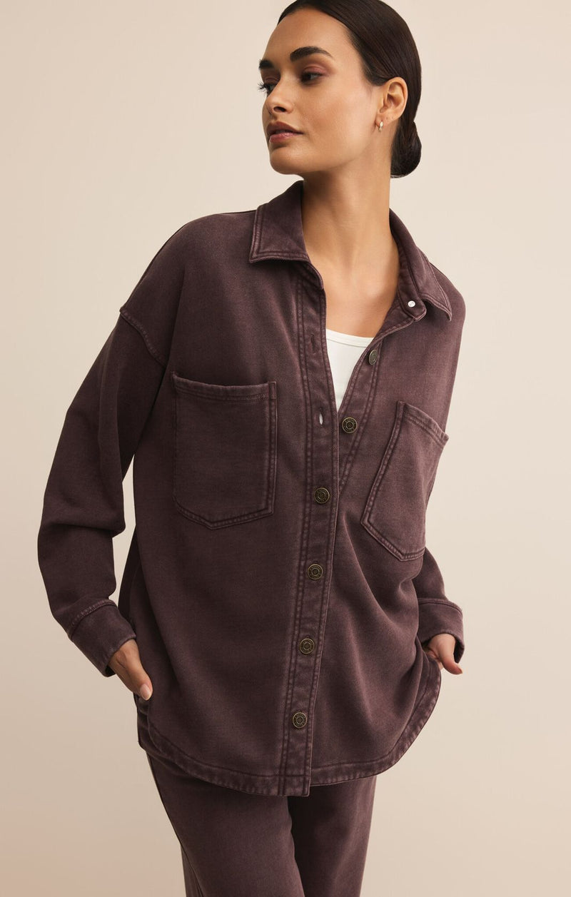 All Day Knit Jacket Chocolate Cherry