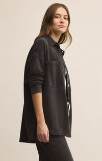 Z Supply All Day Knit Denim Jacket Vintage Black