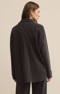 Z Supply All Day Knit Denim Jacket Vintage Black