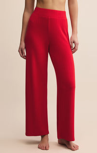Z Supply Luxe Pointelle Pant Festive Red