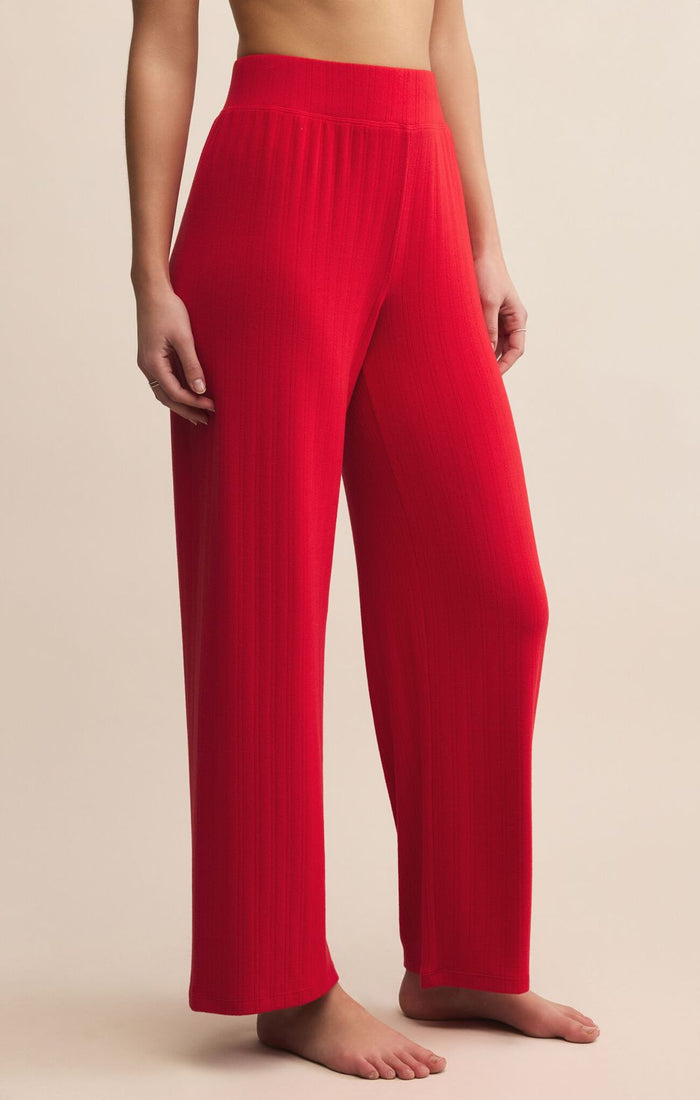 Z Supply Luxe Pointelle Pant Festive Red