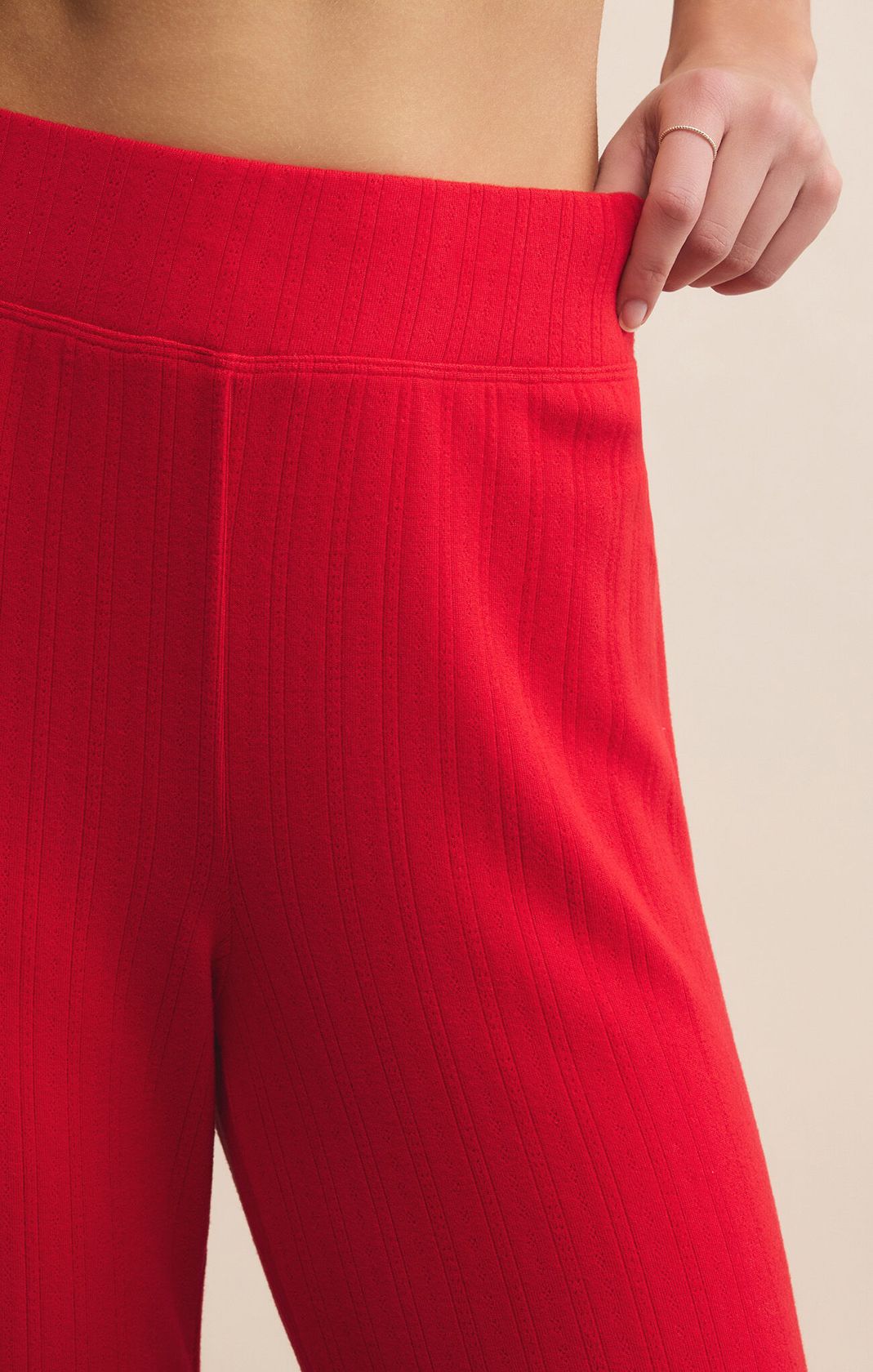 Z Supply Luxe Pointelle Pant Festive Red