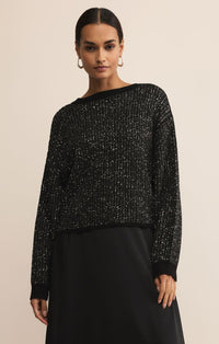 Z Supply Black Gleam Sequin Sweater