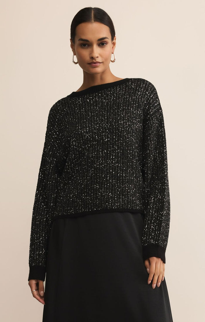 Z Supply Black Gleam Sequin Sweater