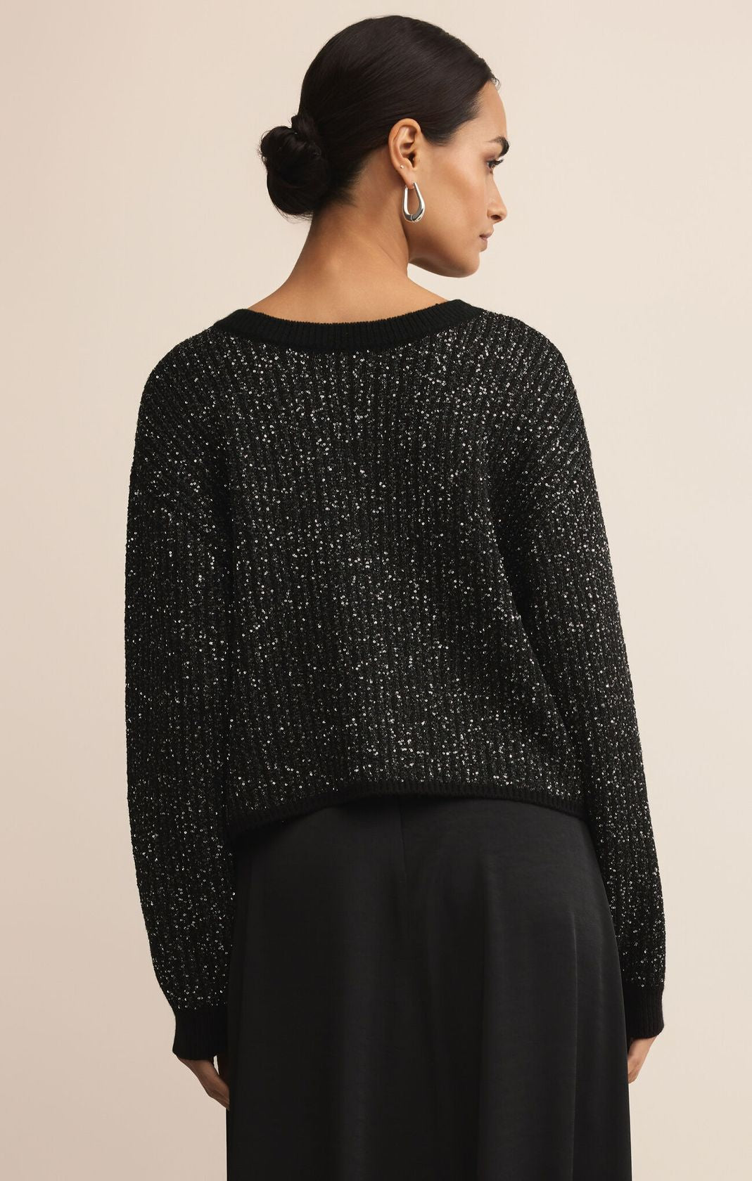 Z Supply Black Gleam Sequin Sweater