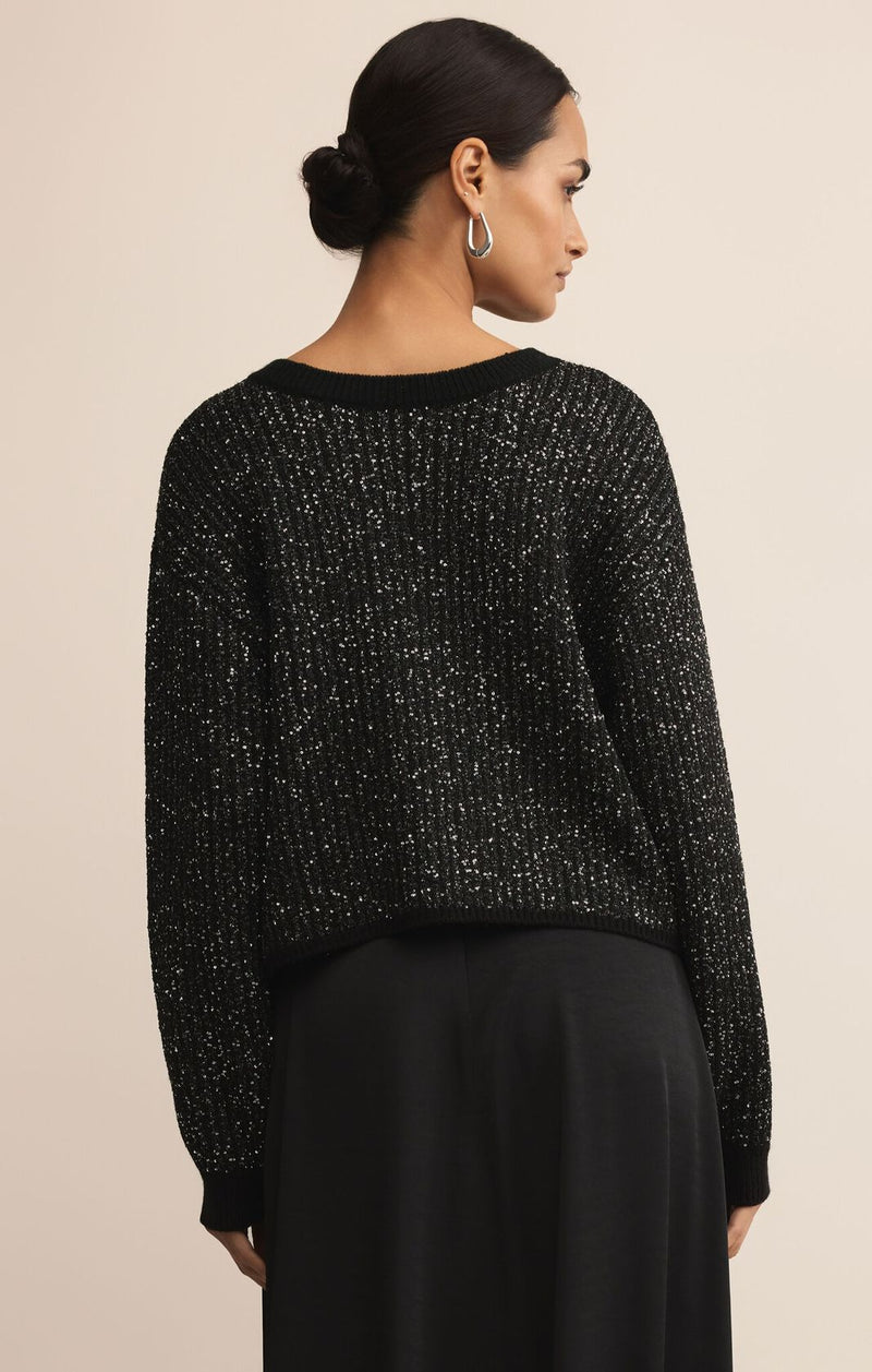 Z Supply Black Gleam Sequin Sweater