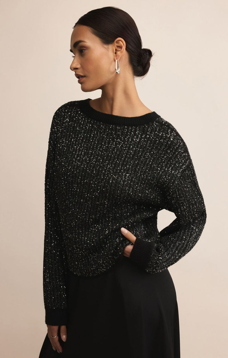 Z Supply Black Gleam Sequin Sweater