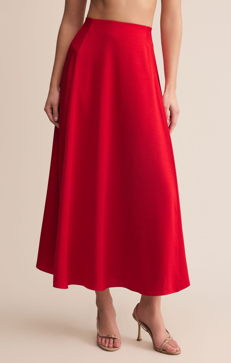 Z Supply Northpointe Midi Skirt Festive Red