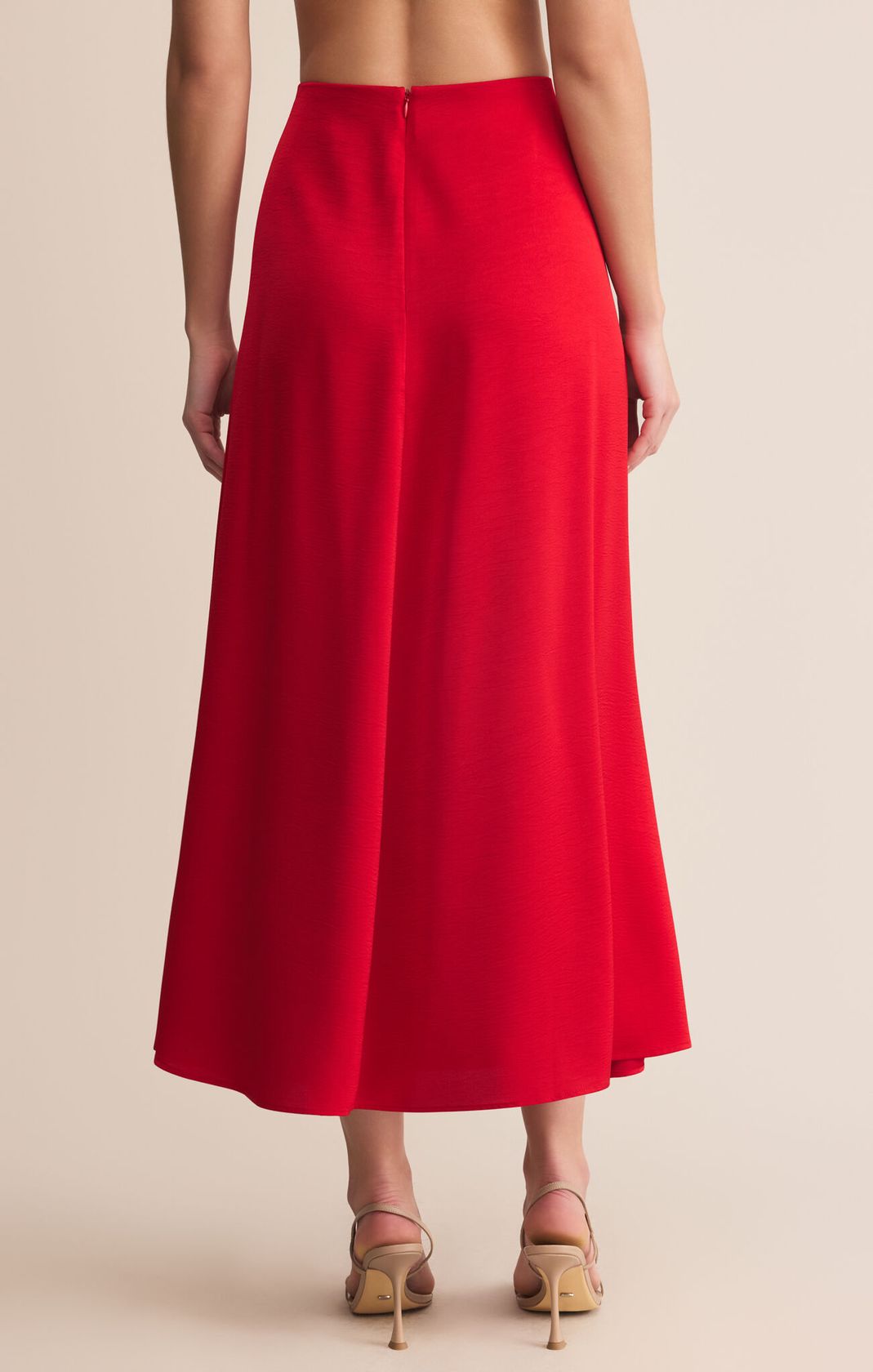 Z Supply Northpointe Midi Skirt Festive Red