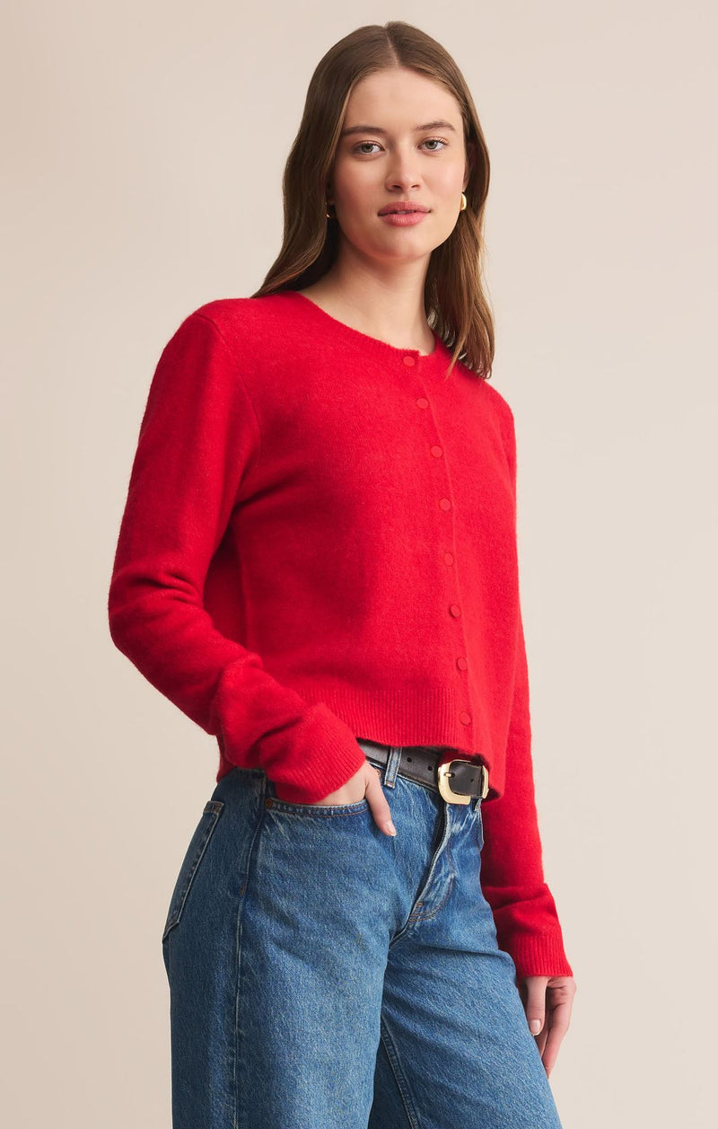 Z Supply Medina Cardigan Festive Red