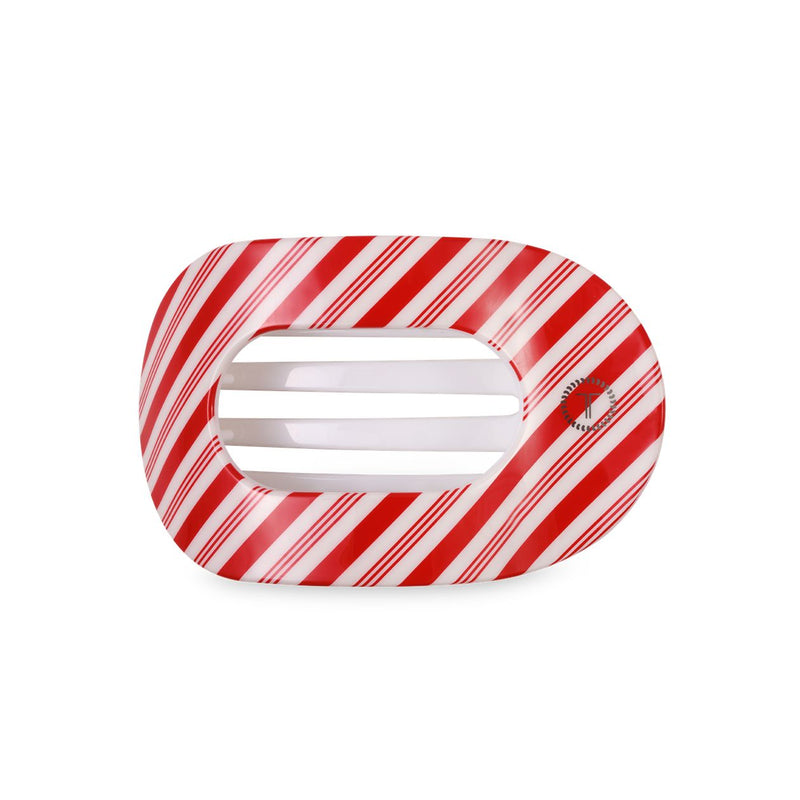 Teleties Flat Round Hair Clip | Medium | Candy Cane Crush