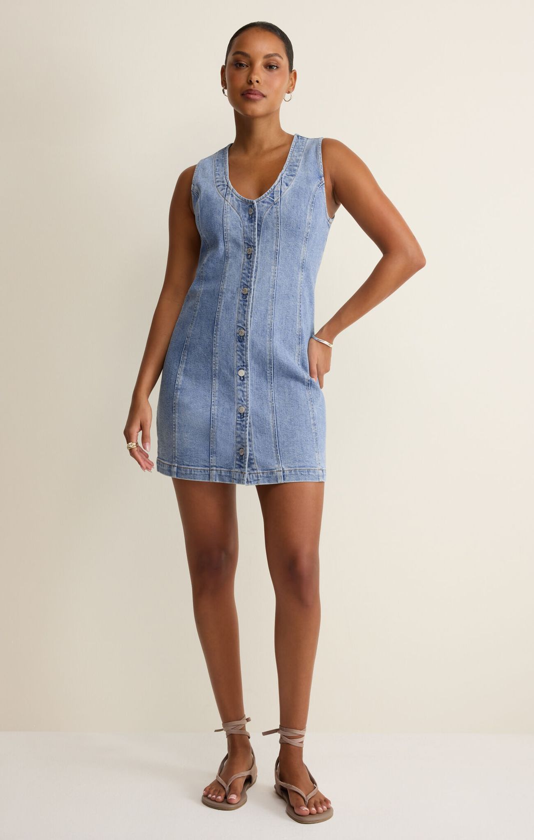 Z Supply Jolie Denim Seamed Mini Dress – MUSE APPAREL