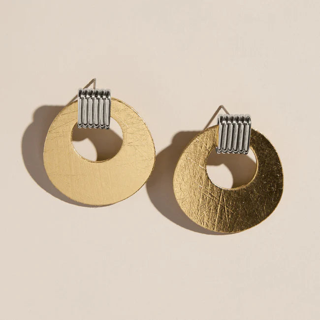 Vintage Gold Mixed Metal Evan Earrings