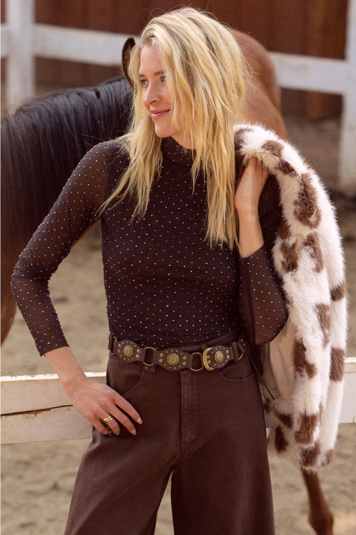 Espresso Mesh Top