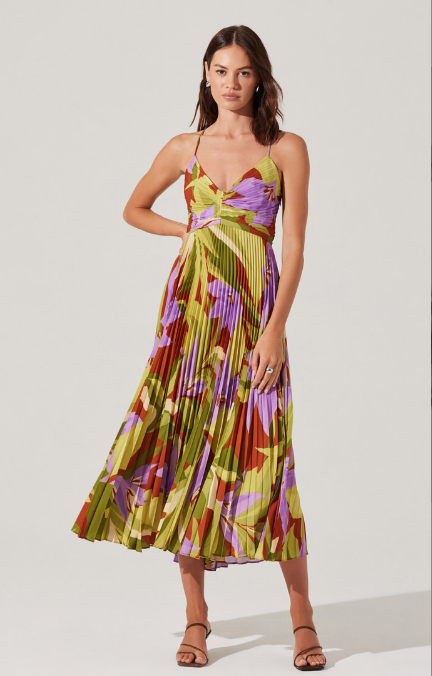 Blythe Dress Green Rust Floral