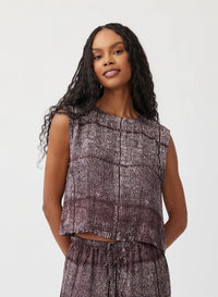 Bella Dahl Boxy Button Back Top Asilah Textured Print