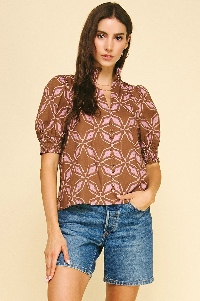 Cocoa Patterned Top