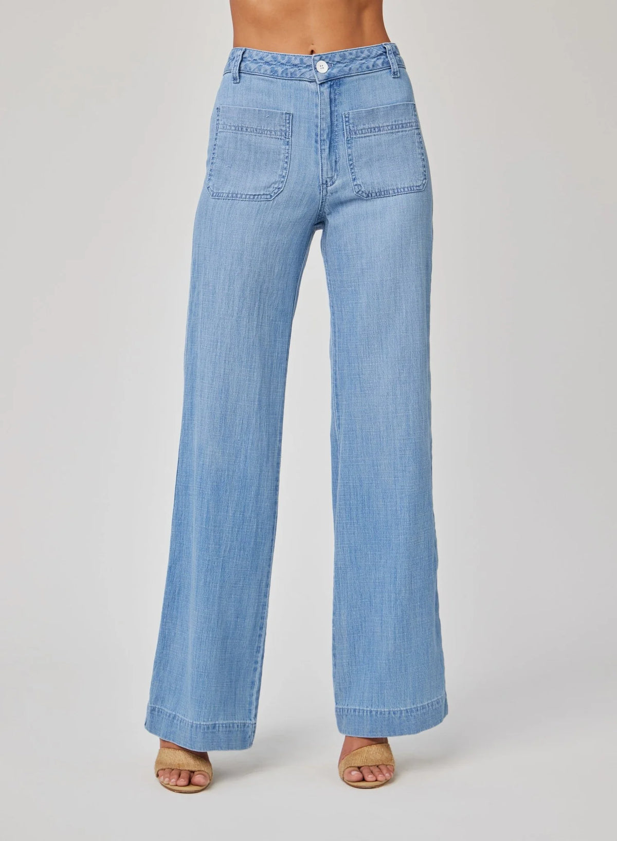 Lola Two Pocket Wide Leg - Sea Breeze Wash