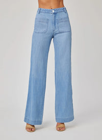 Lola Two Pocket Wide Leg - Sea Breeze Wash