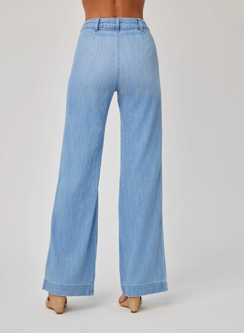 Lola Two Pocket Wide Leg - Sea Breeze Wash