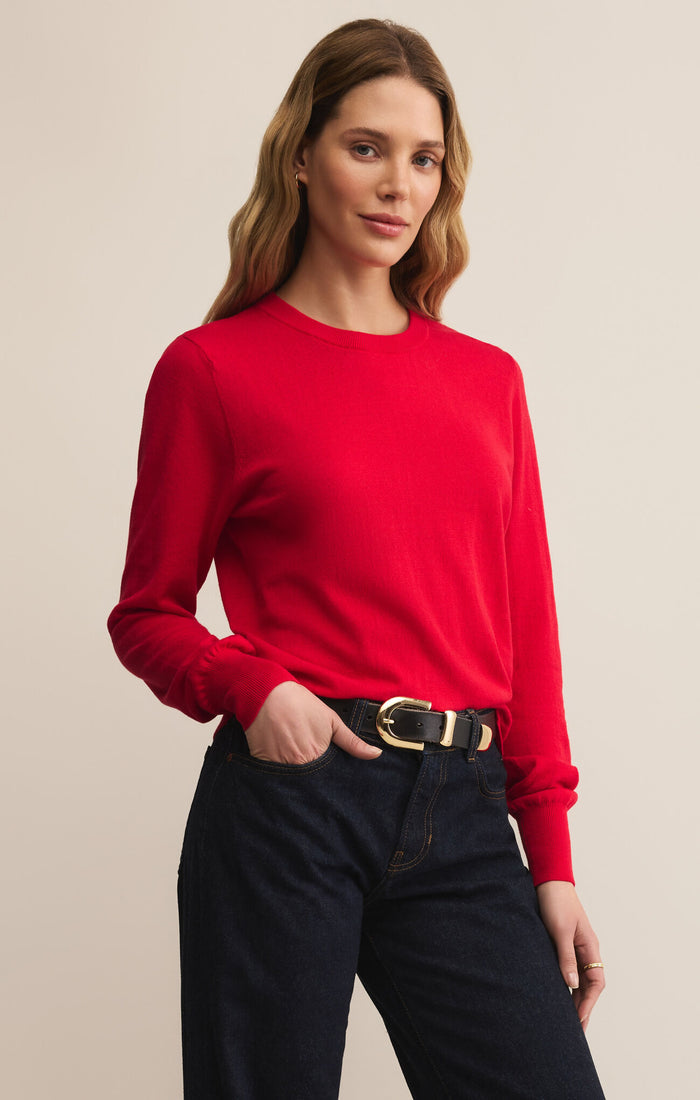 Z Supply The Perfect Layer Sweater Festive Red