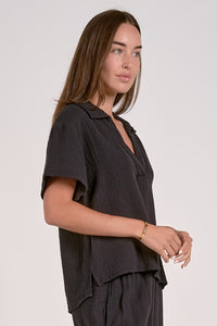 Black Linen Top