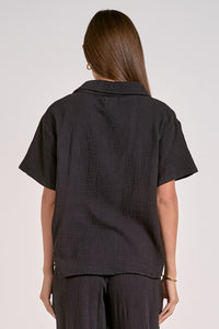 Black Linen Top