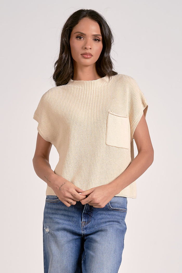 Ivory Pocket Sweater
