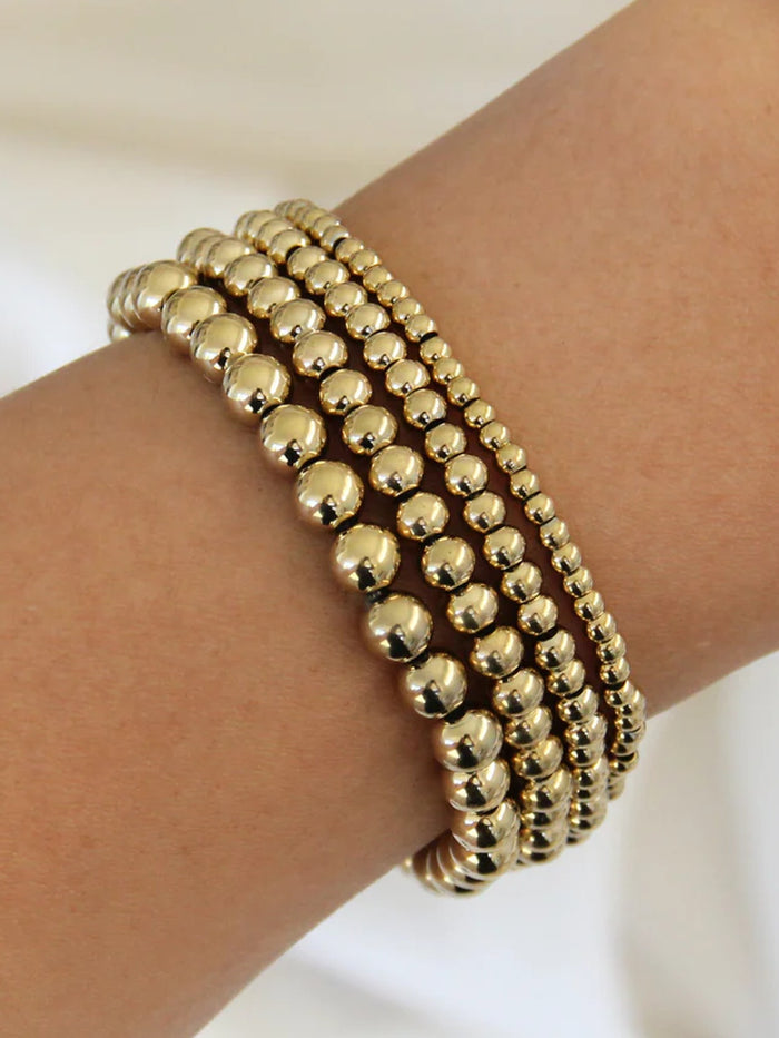 Gold Bead Bracelet 6mm